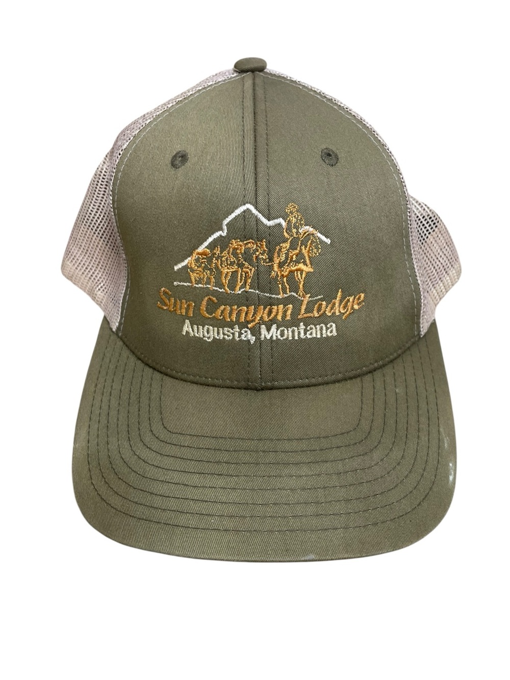 Yupoong Sun Canyon Lodge Montana Cowboy Horse Western Trucker Hat Snapback